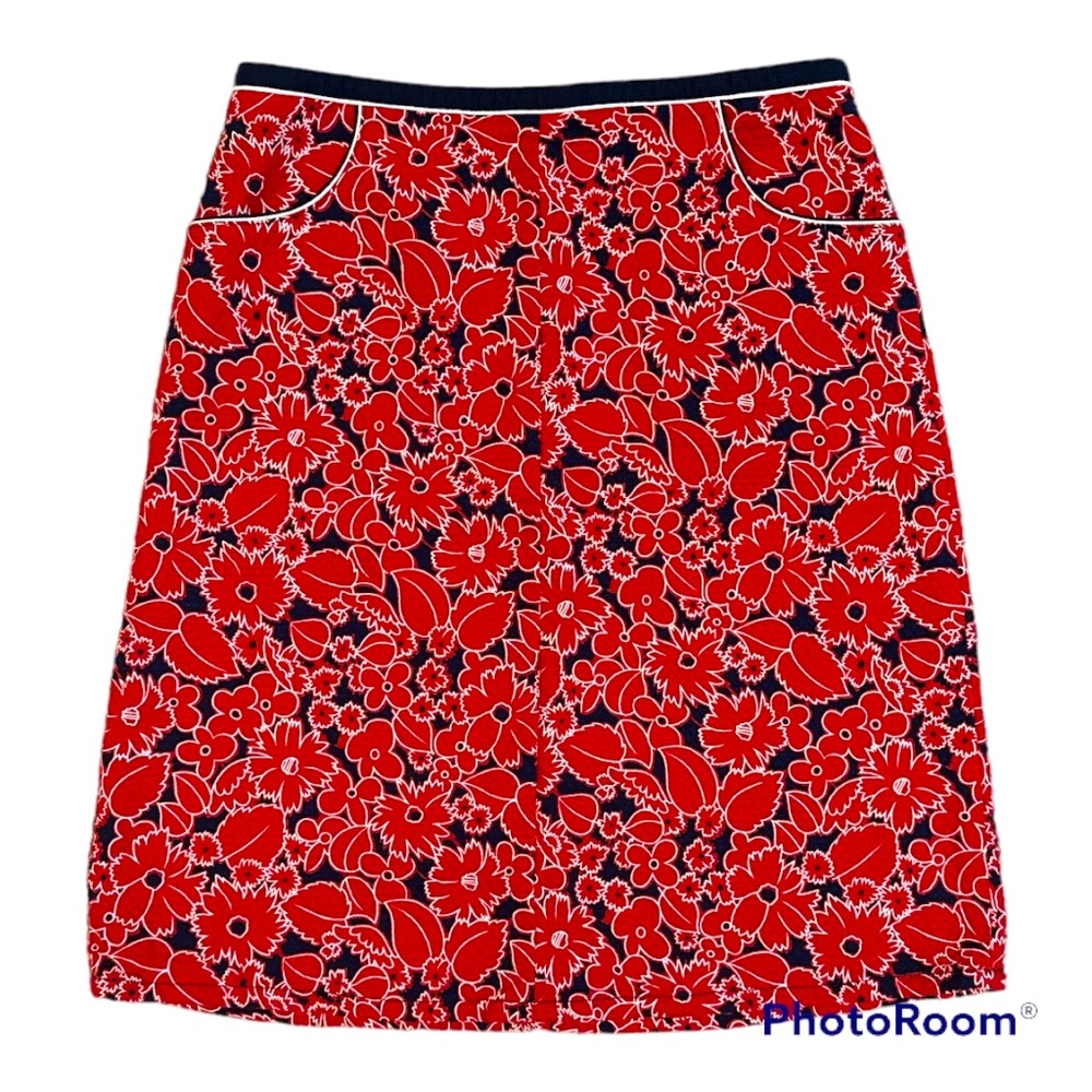 Vintage Esprit Red Floral Skirt size 1/2